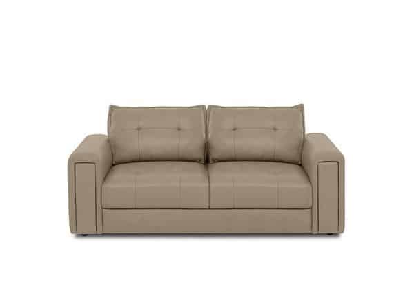 Boutique Goliath 2 Seater Leather Sofa with Storage Drawers  Barley | Bed Sava