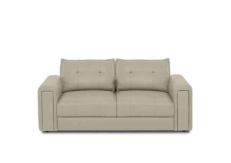Boutique Goliath 2 Seater Leather Sofa with Storage Drawers - Bone China