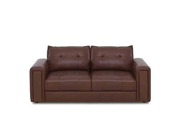 Boutique Goliath 2 Seater Leather Sofa with Storage Drawers  Butterscotch | Bed Sava