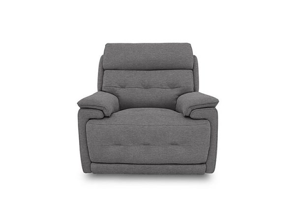Brescia Fabric Chair with Power Recliner  Charcoal Grey | Bed Sava