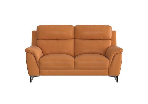 Contempo 2 Seater BV Leather Sofa  BV Honey Yellow | Bed Sava