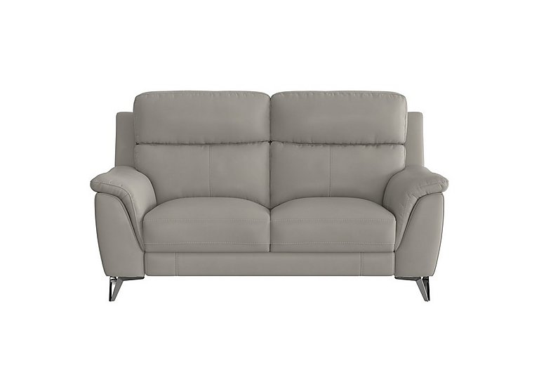 Contempo 2 Seater BV Leather Sofa - Silver Grey