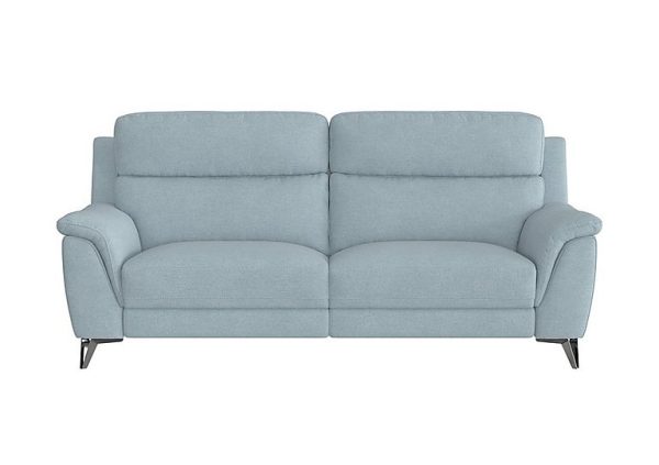 Contempo 3 Seater Fabric Power Recliner Sofa  Baby Blue | Bed Sava