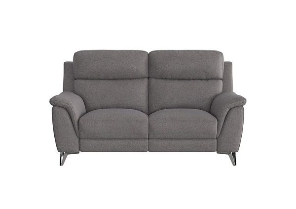 Contempo 2 Seater Fabric Power Recliner Sofa  Charcoal Gray | Bed Sava