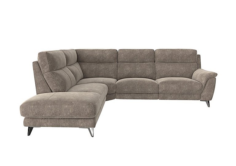 Contempo 3 Seater Left Hand Facing Chaise End Fabric Sofa - Mink