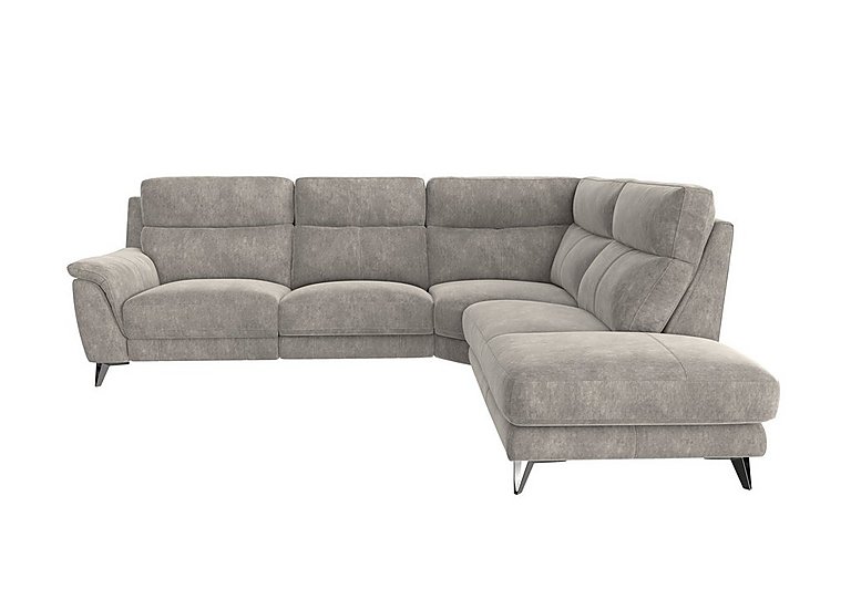Contempo 3 Seater Right Hand Facing Chaise End Fabric Sofa - Grey