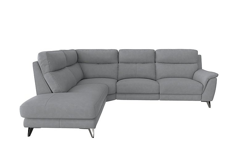 Contempo 3 Seater Left Hand Facing Chaise End Fabric Sofa - Bluish Grey