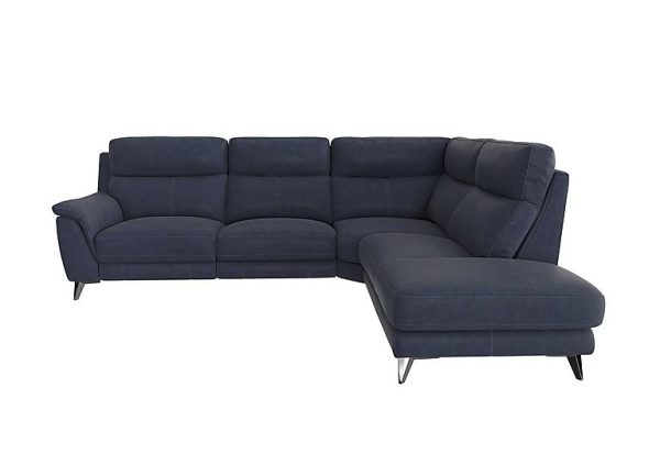 Contempo 3 Seater Right Hand Facing Chaise End Fabric Sofa  R23 Blue | Bed Sava