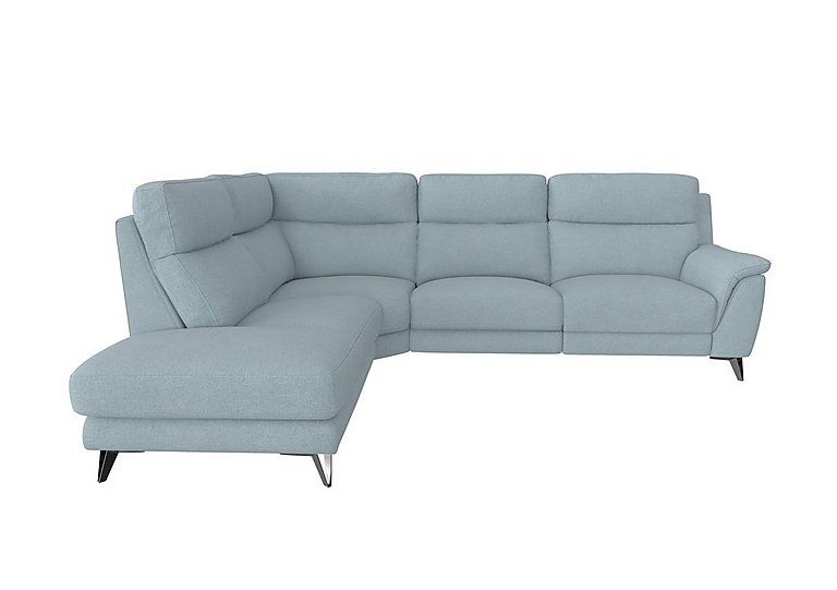 Contempo 3 Seater Left Hand Facing Chaise End Fabric Sofa - Baby Blue