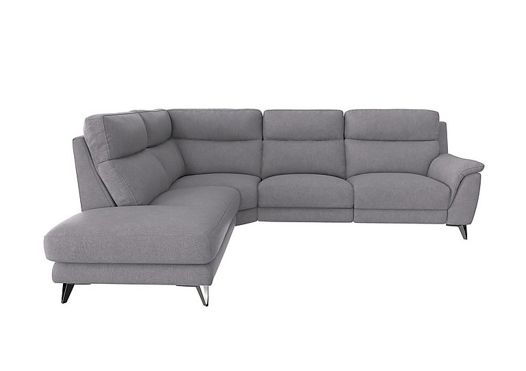 Contempo 3 Seater Left Hand Facing Chaise End Fabric Sofa - R27 Pewter