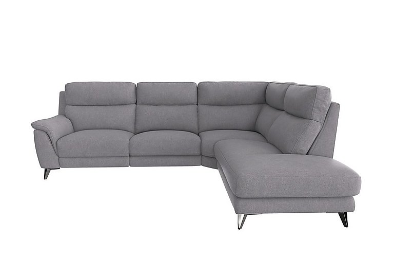 Contempo 3 Seater Right Hand Facing Chaise End Fabric Sofa - R27 Pewter