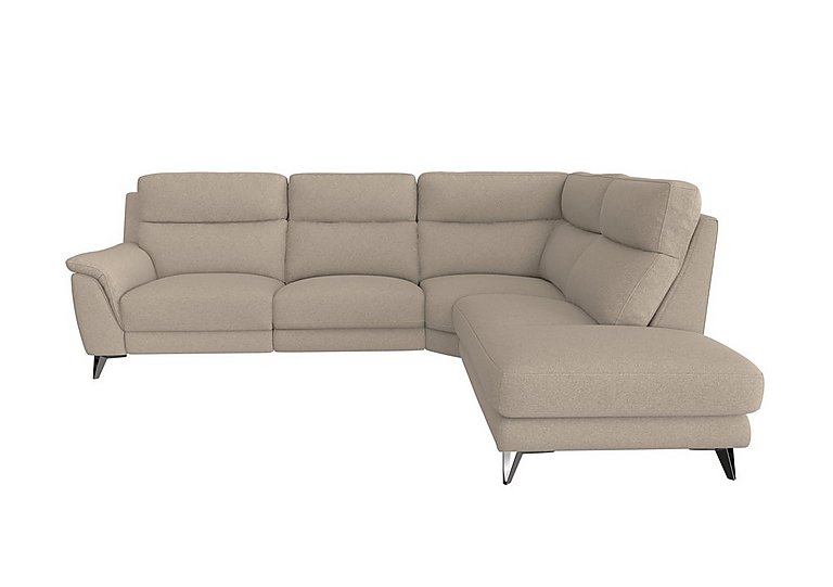 Contempo 3 Seater Right Hand Facing Chaise End Fabric Sofa - R28 Beige