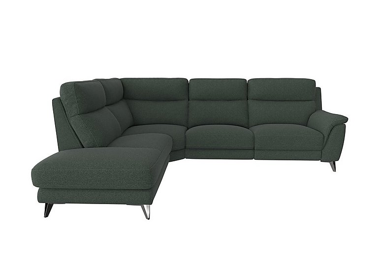 Contempo 3 Seater Left Hand Facing Chaise End Fabric Sofa - Moss Green