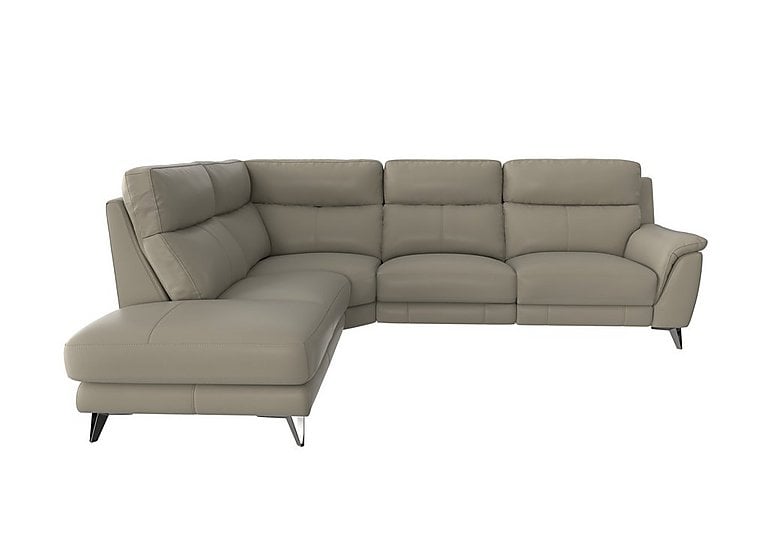 Contempo Left Hand Facing Chaise End BV Leather Sofa - BV Taupe