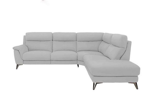 Contempo Right Hand Facing Chaise End NC Leather Sofa  Grey | Bed Sava