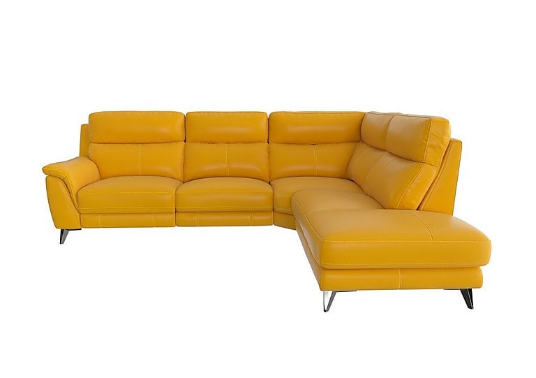 Contempo Right Hand Facing Chaise End NC Leather Sofa - Sunflower