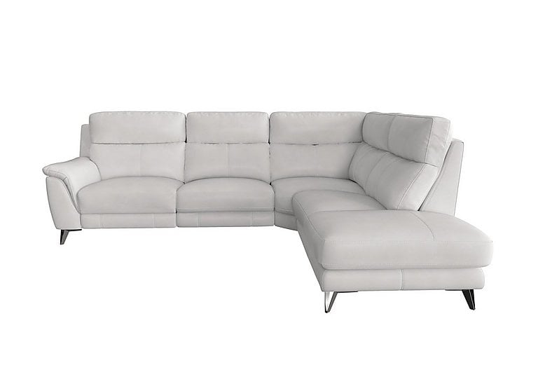 Contempo Right Hand Facing Chaise End NC Leather Sofa - NC Star White