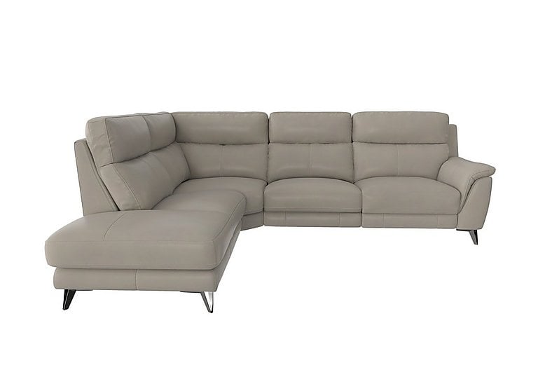 Contempo Left Hand Facing Chaise End NC Leather Sofa - Feather