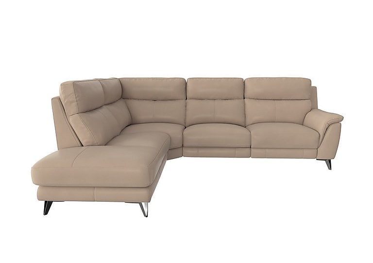 Contempo Left Hand Facing Chaise End NC Leather Power Recliner Sofa - NC Pebble