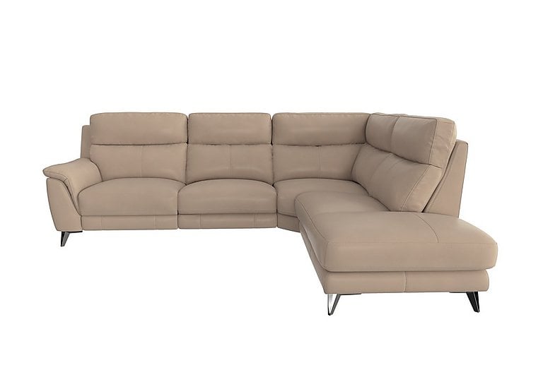 Contempo Right Hand Facing Chaise End NC Leather Power Recliner Sofa - NC Pebble