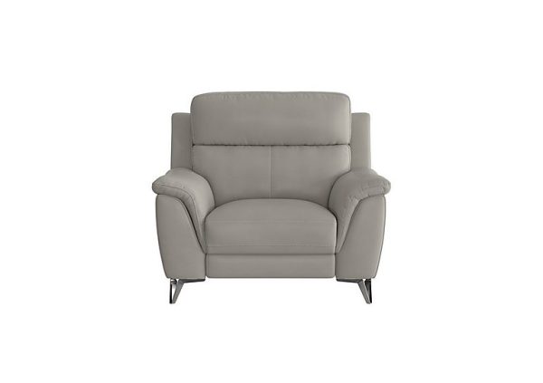 Contempo BV Leather Armchair  Silver Grey | Bed Sava