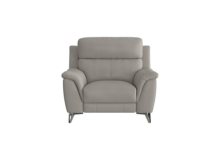 Contempo BV Leather Power Recliner Armchair - Silver Grey