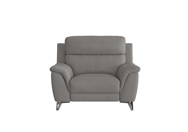 Contempo NC Leather Armchair  Sleet | Bed Sava