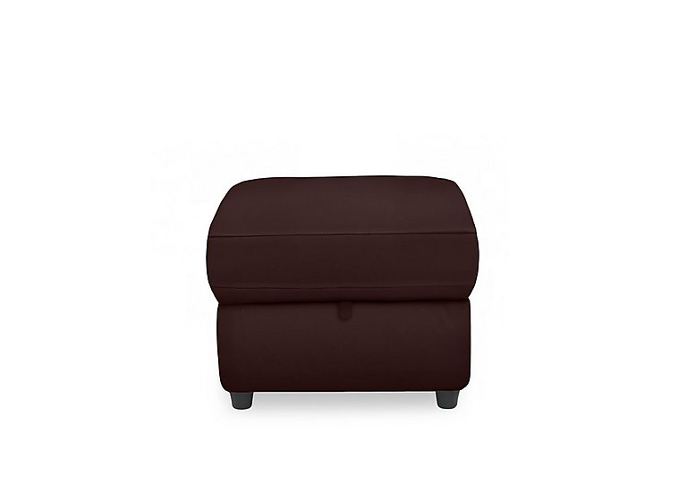 Dublin Leather Storage Footstool  Burgundy | Bed Sava