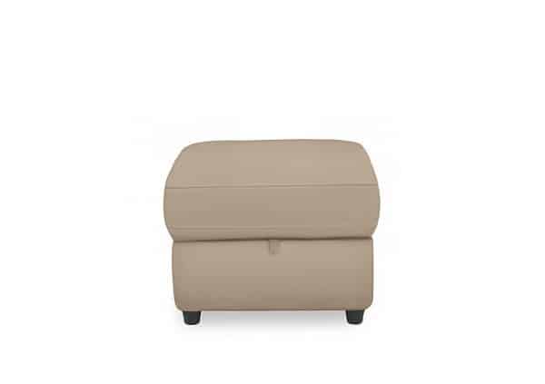 Dublin Leather Storage Footstool  Dacota Pebble | Bed Sava