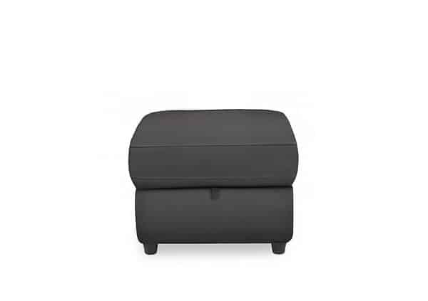 Dublin Leather Storage Footstool  Grey | Bed Sava