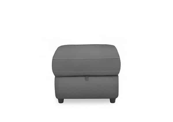 Dublin Leather Storage Footstool  Natural Ash | Bed Sava