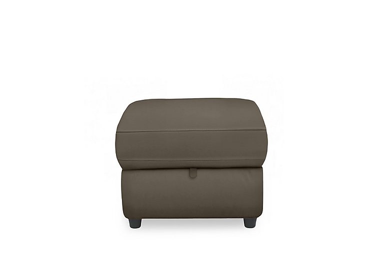 Dublin Leather Storage Footstool  Natural Olive | Bed Sava