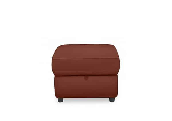 Dublin Leather Storage Footstool  Natural Redmaple | Bed Sava