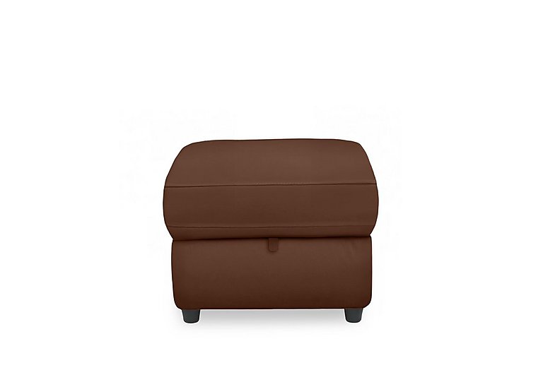 Dublin Leather Storage Footstool  Roast | Bed Sava