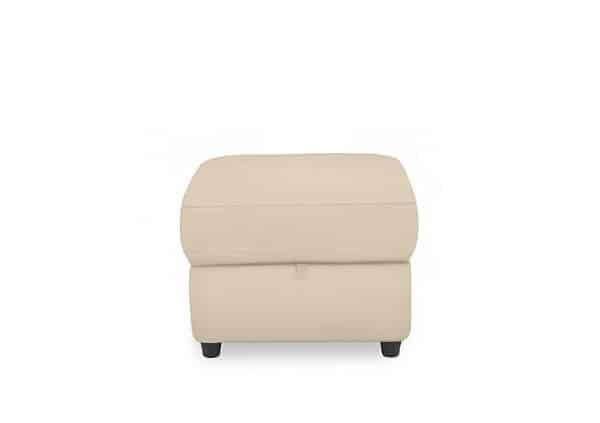 Dublin Leather Storage Footstool  Stone | Bed Sava