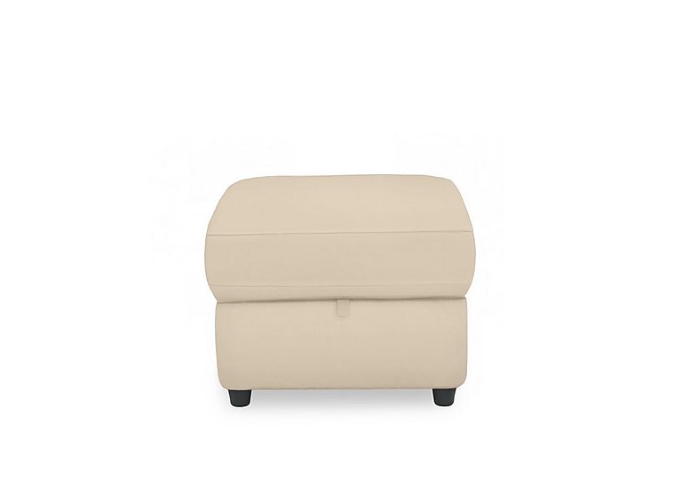Dublin Leather Storage Footstool - Stone