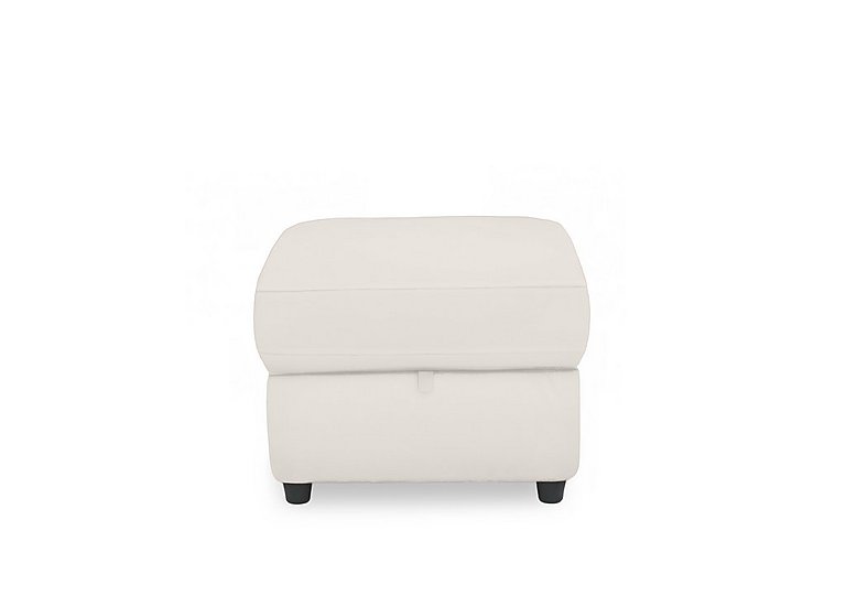 Dublin Leather Storage Footstool - White