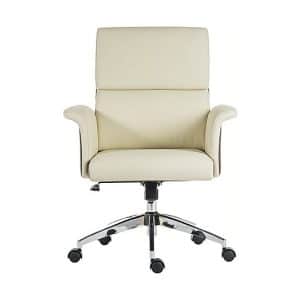 East River Elegance Medium back Office Chair  Cream | Bed Sava