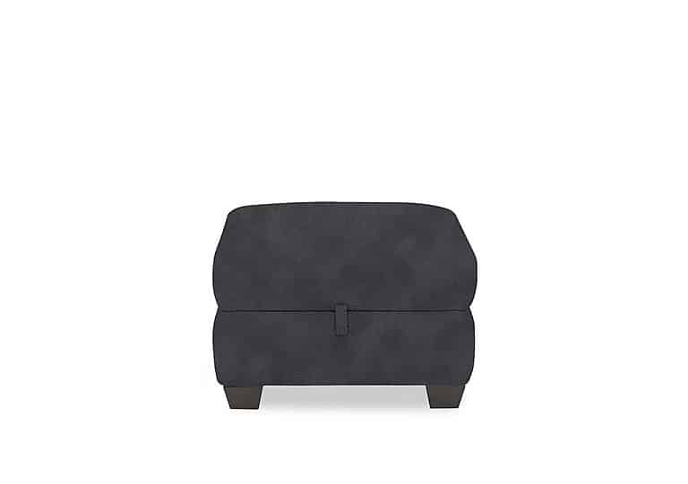 Hetty Fabric Storage Footstool - Charcoal