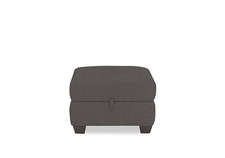 Hetty Fabric Storage Footstool - Dark Grey
