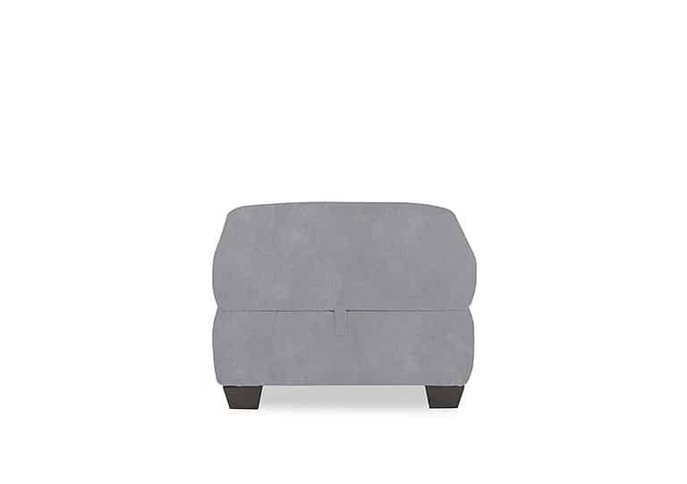 Hetty Fabric Storage Footstool - Bluish Grey