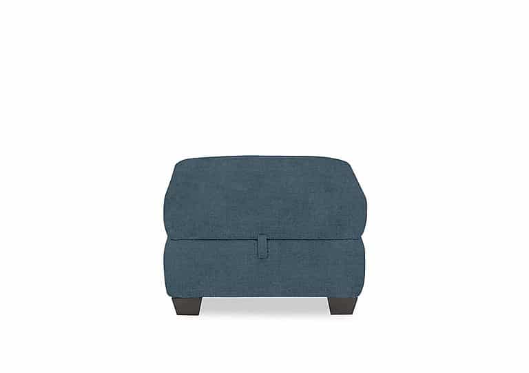 Hetty Fabric Storage Footstool - Sapphire