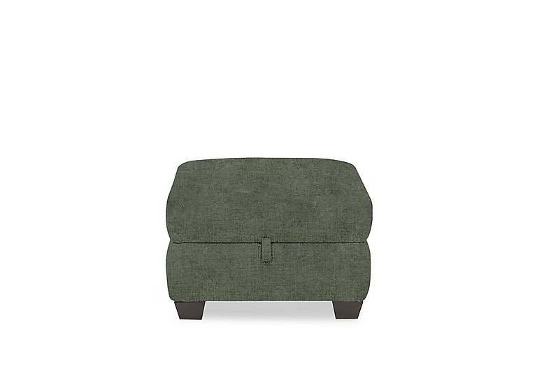 Hetty Fabric Storage Footstool - Olive Green