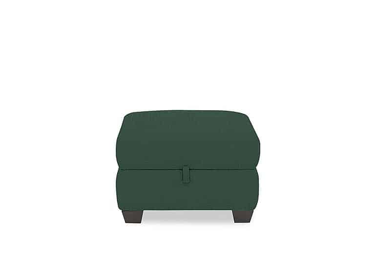 Hetty Fabric Storage Footstool - Emerald Green