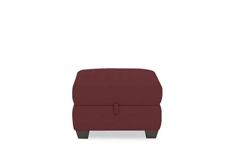 Hetty Fabric Storage Footstool - Burgundy