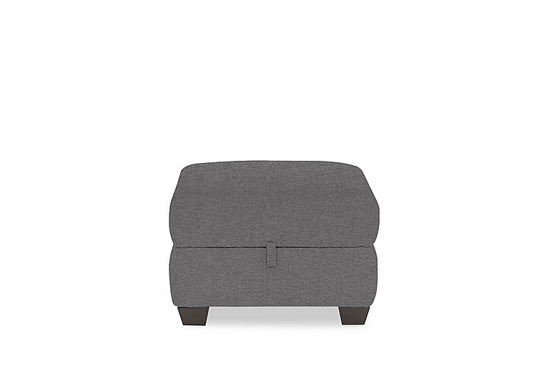 Hetty Fabric Storage Footstool - Charcoal Grey