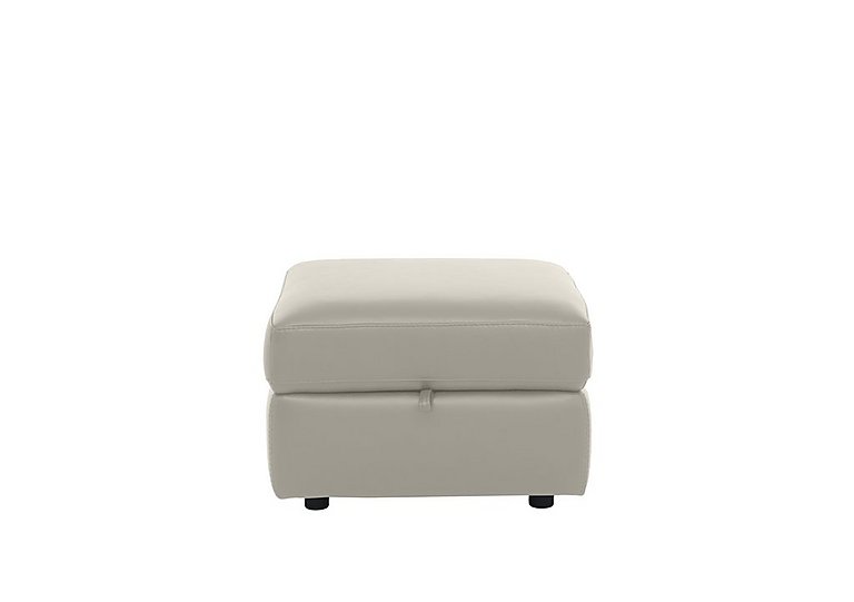 Comfort Story - Leather Storage Footstool - Grey