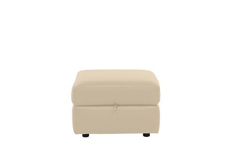 Comfort Story - Leather Storage Footstool - Bisque