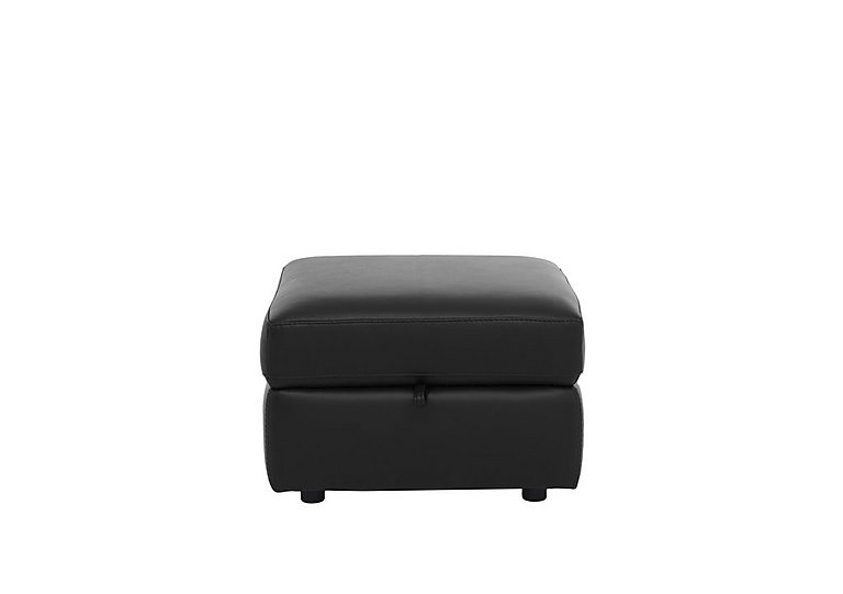Comfort Story - Leather Storage Footstool - Black