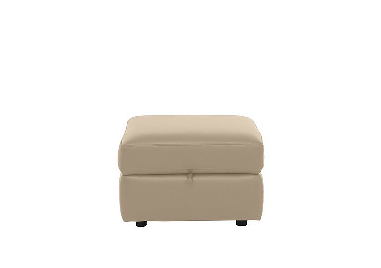 Comfort Story - Leather Storage Footstool - Pebble
